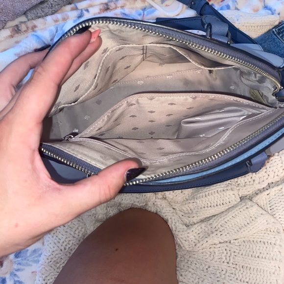 Kate Spade Reiley Large Dome Satchel Blue Leather - Picture 4 of 6